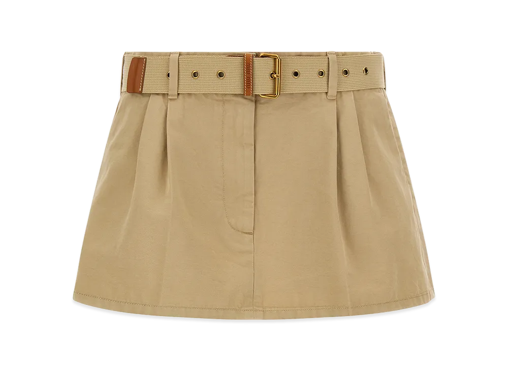 MIU MIU Women's Gabardine Mini Skirt "Beige"