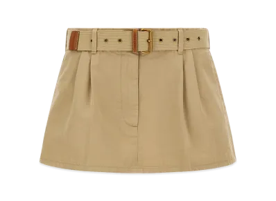 MIU MIU Women's Gabardine Mini Skirt "Beige"