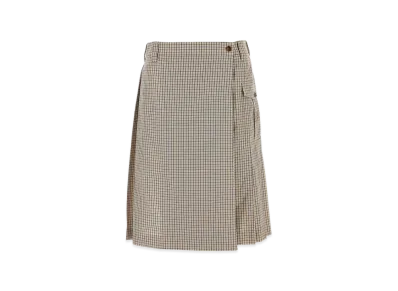 MIU MIU Women's Embroidered Nylon Blend Skirt "Beige"