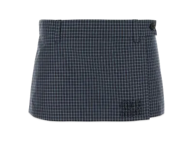 MIU MIU Women's Embroidered Nylon Blend Pant-Skirt "Blue"