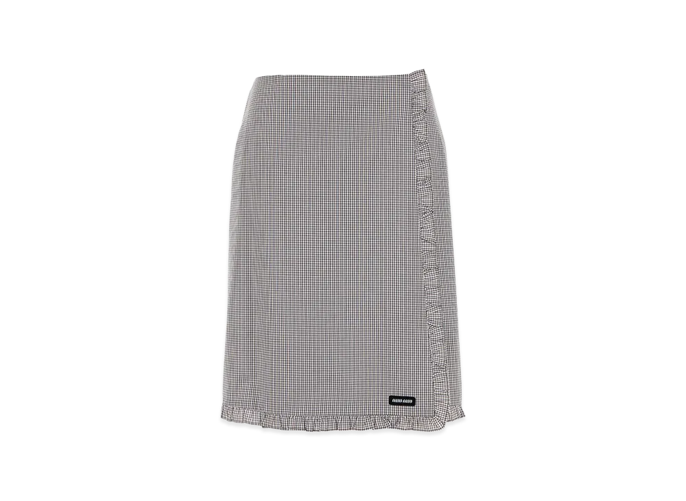 MIU MIU Women's Embroidered Poplin Skirt "Biancocacao"