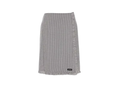 MIU MIU Women's Embroidered Poplin Skirt "Biancocacao"