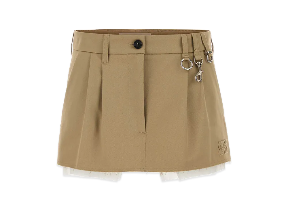 MIU MIU Women's Cotton Mini Skirt "Beige"