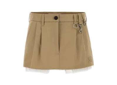 MIU MIU Women's Cotton Mini Skirt "Beige"