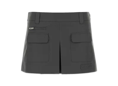 MIU MIU Women's Poplin Mini Skirt "Gray/Charcoal"