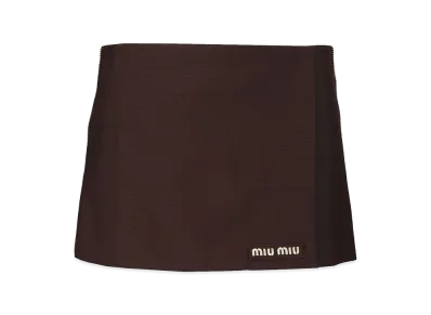 MIU MIU Women's Kid Mohair Mini Skirt "Brown"
