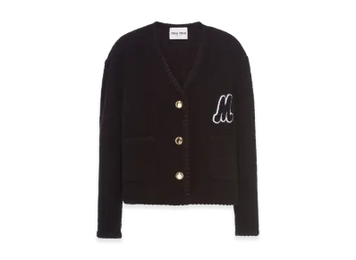 MIU MIU Women's Single Breasted Boucle Jacket "Black"