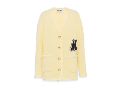 MIU MIU Women's Single Breasted Boucle Jacket "Cream"