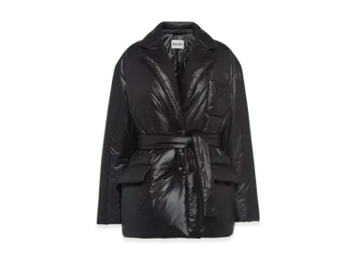 MIU MIU Women's Belted Nylon Down Coat "Black"