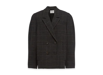 MIU MIU Women's Double Breasted Plaid Jacket "Ebony"