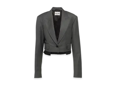 MIU MIU Women's Grisaille Single Breasted Jacket "Slate Grey"