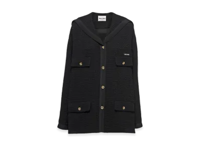 MIU MIU Women's Single Breasted Tweed Jacket "Black"