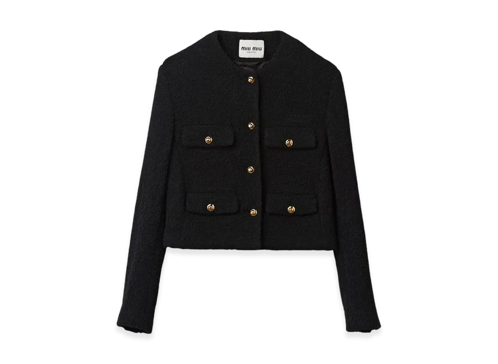 MiuMiu＊Single-breasted boucle jacket ジャケット＊送料込 MiuMiu＊Single-breasted boucle jacket ジャケット＊送料込
