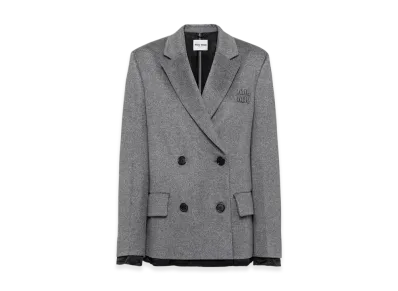 MIU MIU Women's Double Breasted Velour Jacket "Grey"