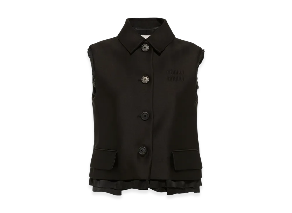 MIU MIU Women's Single Breasted Radzimir Vest "Black"