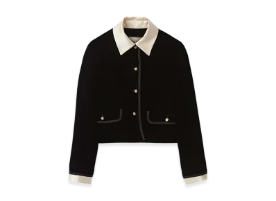 MIU MIU Women's Single-Breasted Velvet Jacket "Black"