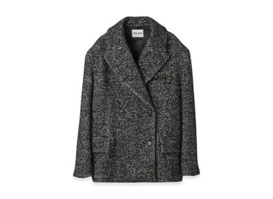 MIU MIU Women's Double Breasted Chevron Jacket "Black"