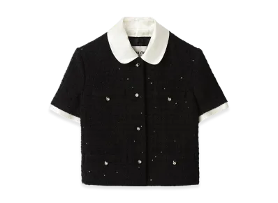 MIU MIU Single-Breasted Boucle Jacket "Black"