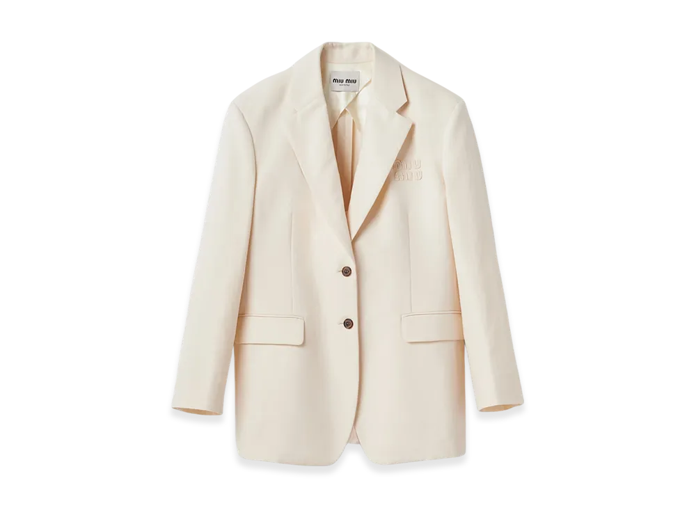 MIU MIU Single-Breasted Canvas Jacket "Natural"