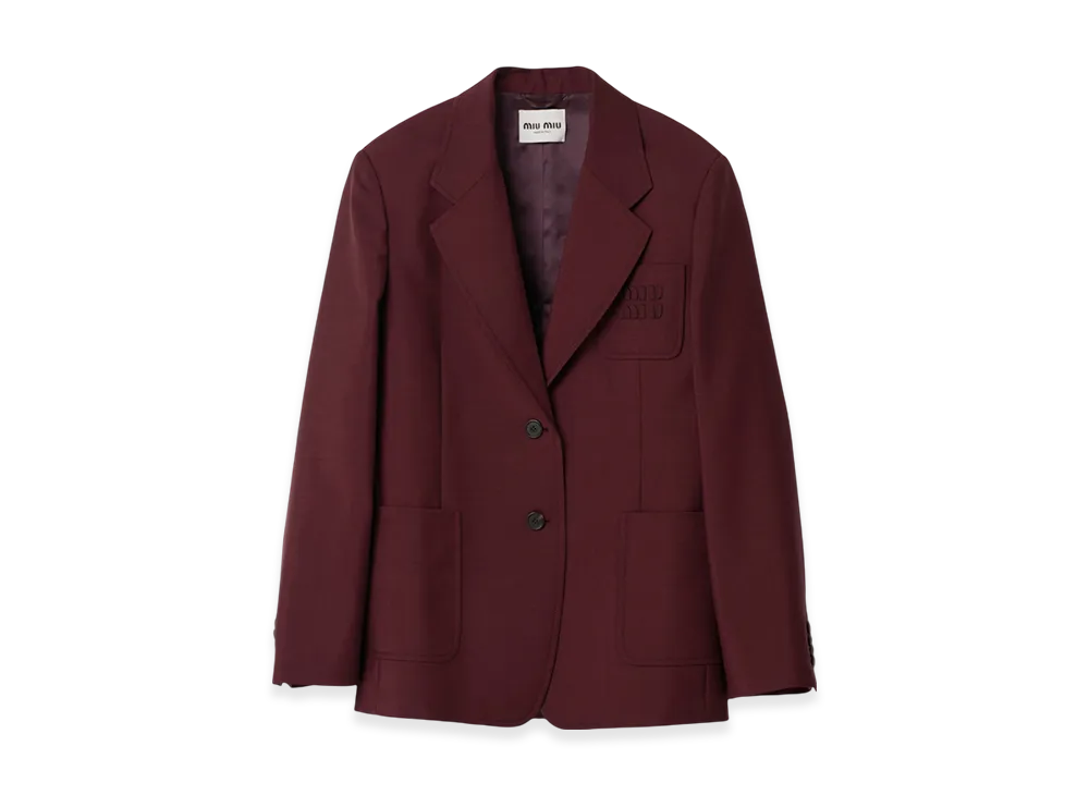 MIU MIU Women's Prince of Wales Check Wool Jacket "Slate Grey"