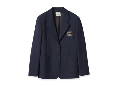 MIU MIU Single-Breasted Mohair Jacket "Amaranth Red/Maze Yellow"