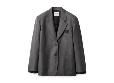 MIU MIU Women's Single-Breasted Camel Hair Jacket "Camel Brown"