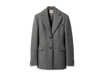 MIU MIU Women's Single-Breasted Double Wool Jacket "Hematite"