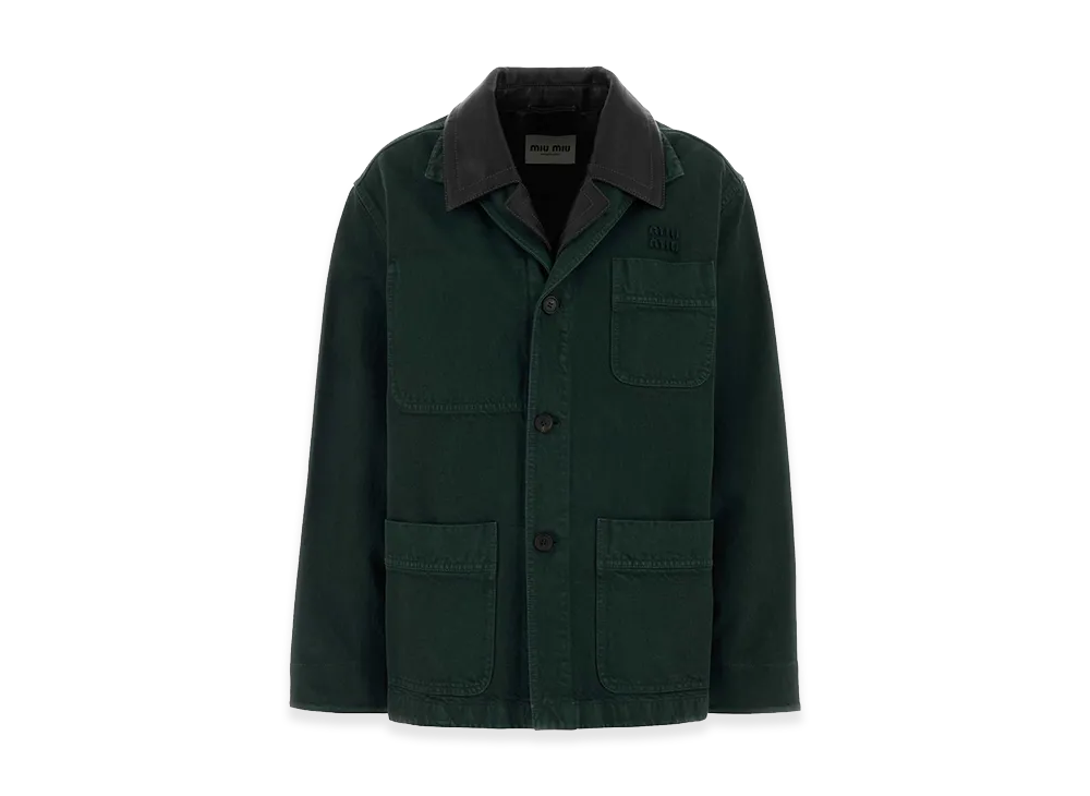 MIU MIU Women's Denim Jacket "Bottle Green"