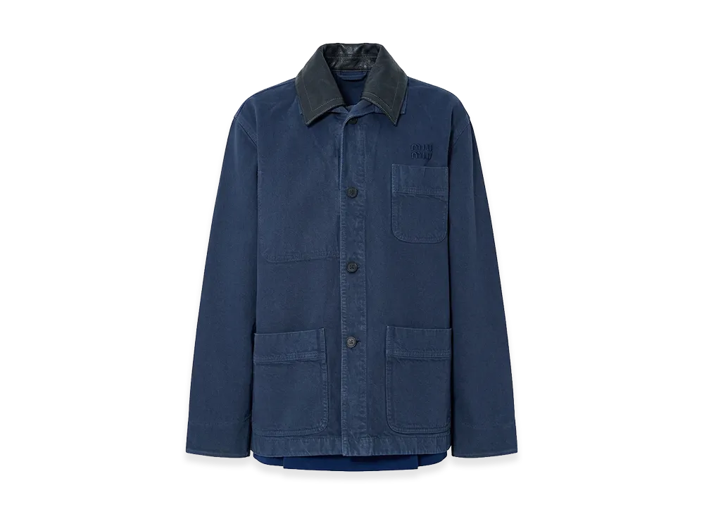 MIU MIU Women's Denim Jacket "Gray/Navy Blue"