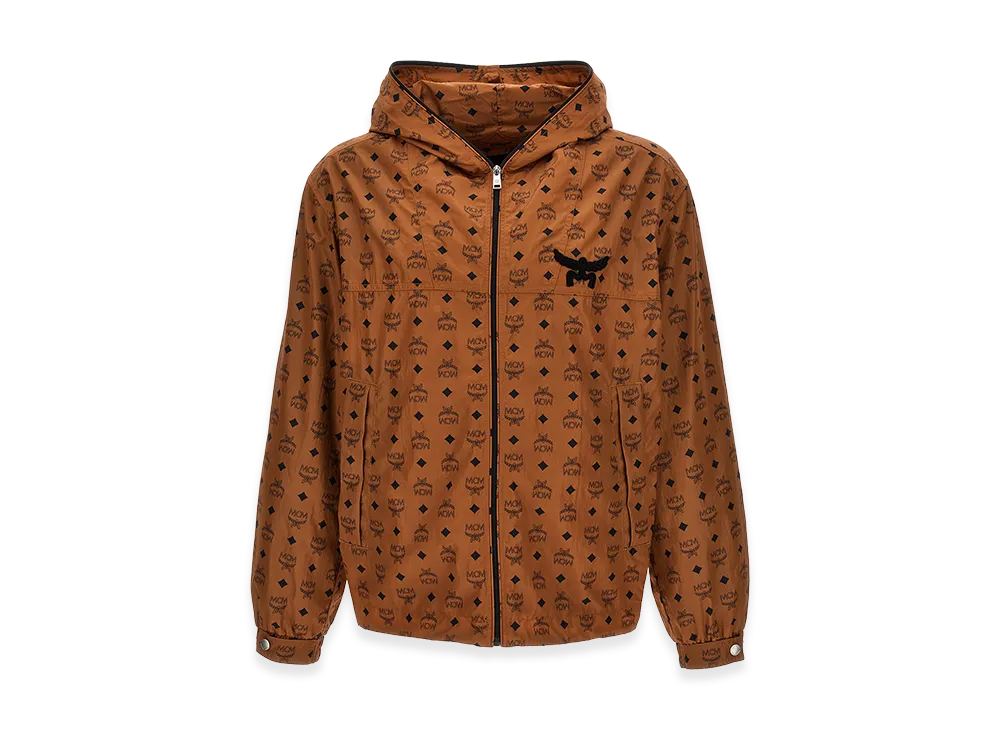 MCM Logo Print Hooded Jacket "Brown"