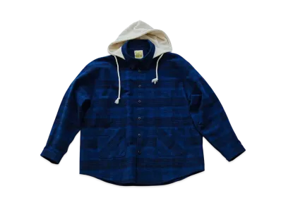 MIN-NANO x DIGAWEL Hooded Shirt Blouson "Blue"