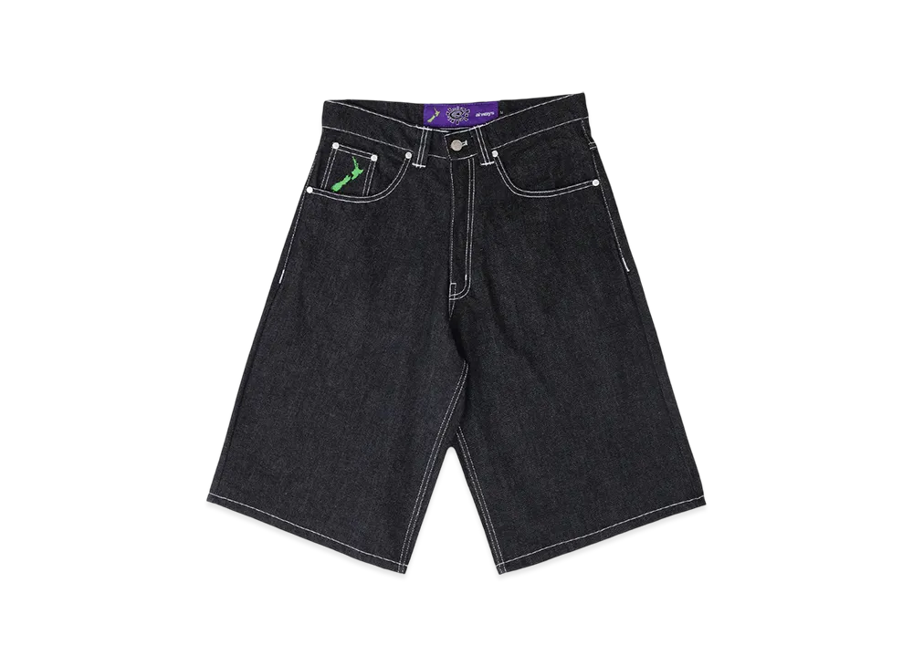 MIN-NANO x ADWYSD Elaxed Unisex Denim Shorts "Black"