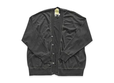 MIN-NANO x DIGAWEL Cashmere Knit Stitch Cardigan "Charcoal"