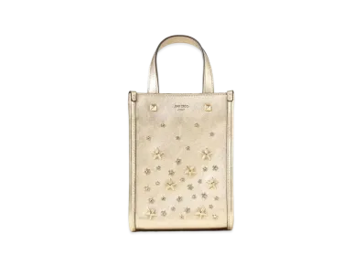 Jimmy Choo Mini N/S Tote Metallic Nappa leather With Crystal Star "Gold"
