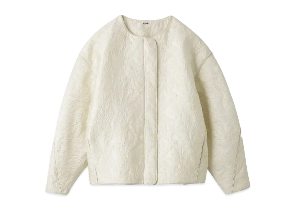 Mila Owen Bulge Jacquard Cocoon Blouson "Ivory"