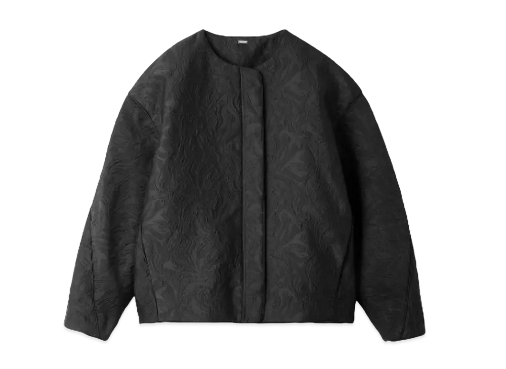 Mila Owen Bulge Jacquard Cocoon Blouson "Black"