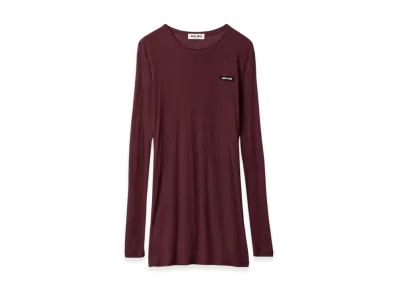 MIU MIU Women's Cotton Dress "Amaranth Red/Maize Yellow"