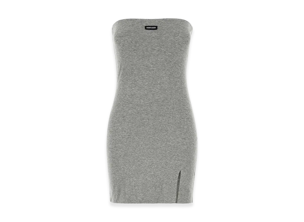 MIU MIU Women's Melange Cotton Mini Dress "Gray"