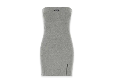 MIU MIU Women's Melange Cotton Mini Dress "Gray"