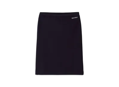 MIU MIU Cotton Pique Skirt "Amaranth Red/Maze Yellow"