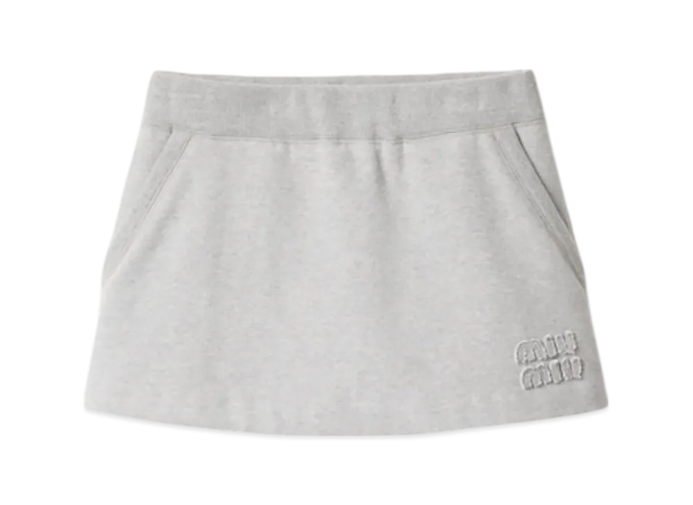 MIU MIU Women's Cotton Fleece Skirt "Grey"