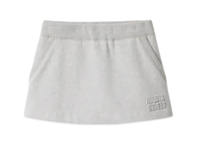 MIU MIU Women's Cotton Fleece Skirt "Grey"