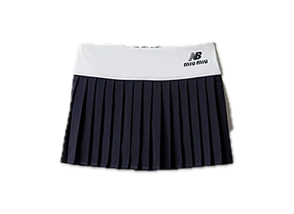 MIU MIU x New Balance Stretch Technical Jersey Pleated Miniskirt "White"