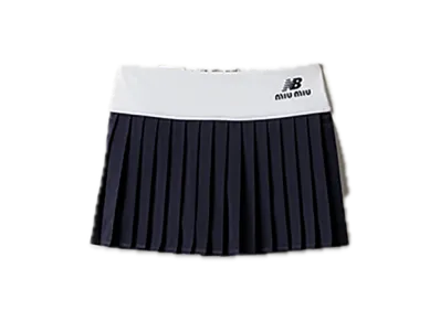 MIU MIU x New Balance Stretch Technical Jersey Pleated Miniskirt "White"