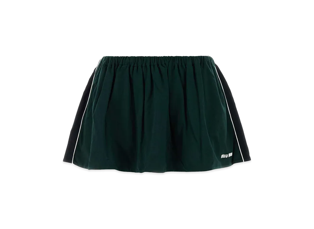 MIU MIU Women's Bottle Cotton Mini Skirt "Green"