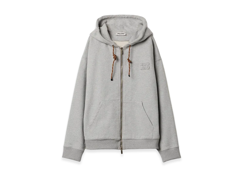 MIU MIU Women's Cotton Fleece Sweatshirt "Grey"
