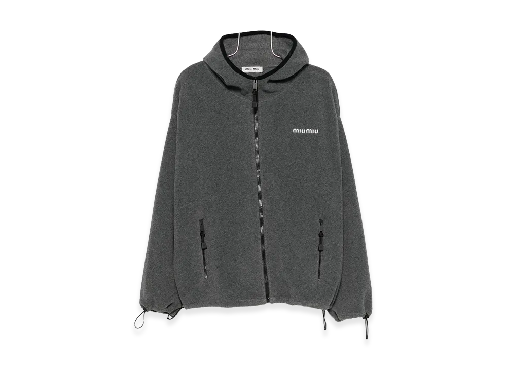 MIU MIU Women's Pile Oversize Sweatshirt "Gray/Dark Grey"
