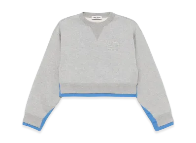 MIU MIU Women's Poplin Crewneck Sweatshirt "Grey"