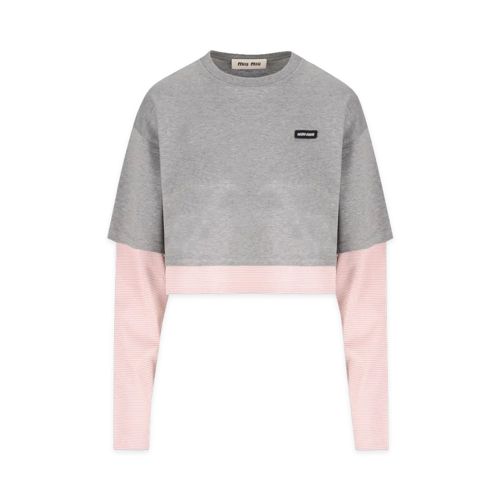 MIU MIU Women's Sweaters "Grigio/Begonia"