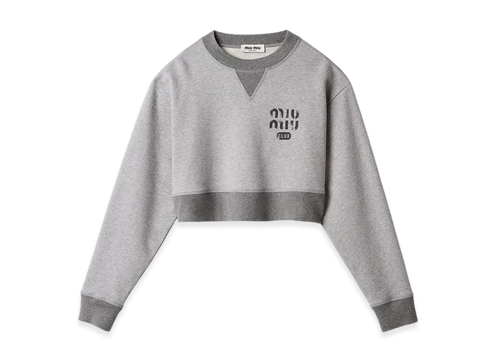 MIU MIU Women's Cotton Fleece Sweatshirt "Grey"